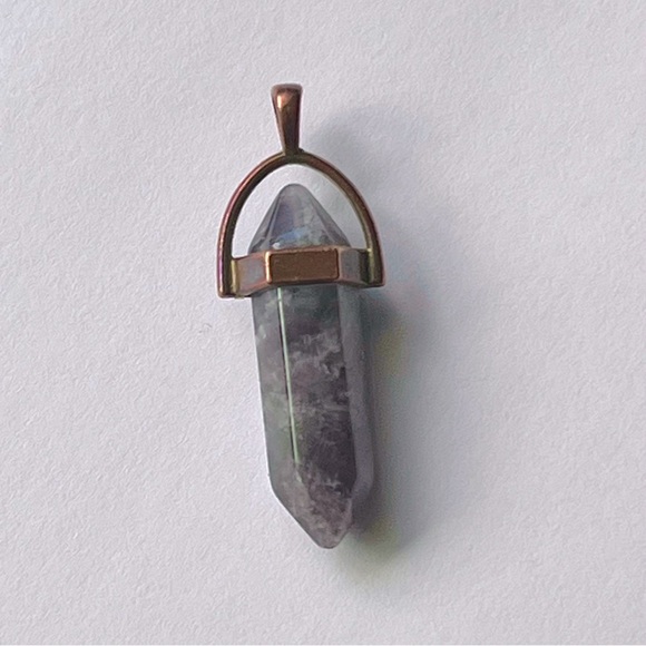 Jewelry - (2 for $15) Amethyst Crystal Pendant Copper Setting